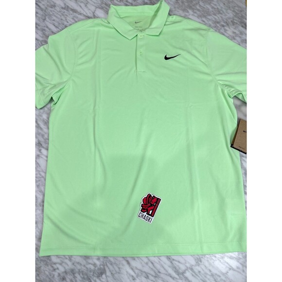 Nike NikeCourt Dri-FIT tennis Polo Highlighter green DH0857-376 Men's Large NEW - Picture 1 of 11